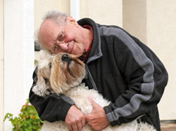 Older man with dog